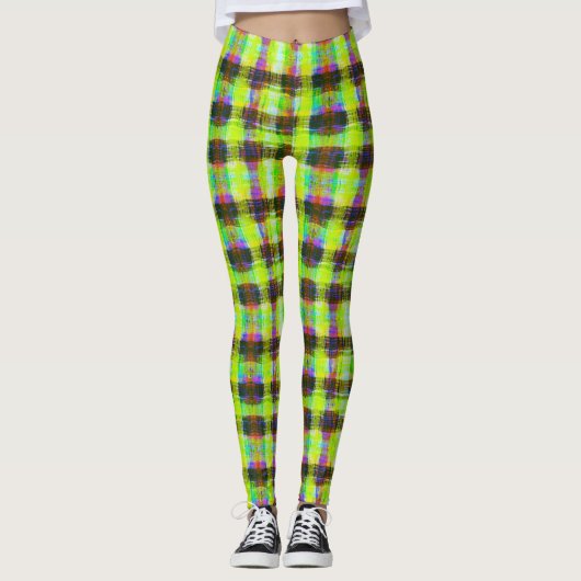 Karierte Einstellung Leggings (Vorderseite)