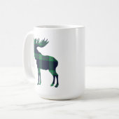 Karierte Elch-Kaffee-Tasse Kaffeetasse (Vorderseite Links)