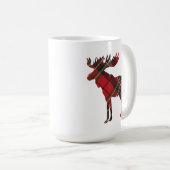 Karierte Elch-Kaffee-Tasse Kaffeetasse (VorderseiteRechts)