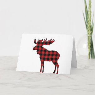 Karierte Elch Weihnachtskarte Karte
