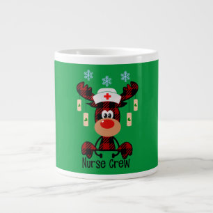 Karierte Elchenkrankheit Crew Funny Nurses Kaffee  Jumbo-Tasse
