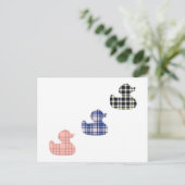 Karierte Enten Postkarte (Stehend Vorderseite)