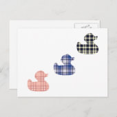 Karierte Enten Postkarte (Vorne/Hinten)
