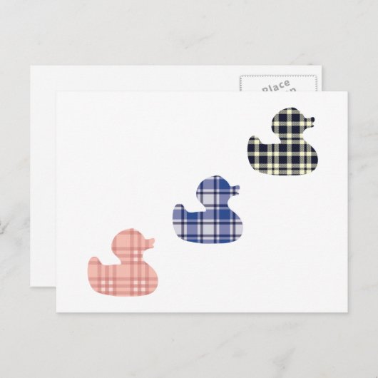 Karierte Enten Postkarte (Vorne/Hinten)