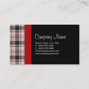 Karierte Fabric Business Card Grau Visitenkarte