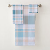 Karierte Fall Shades Blues, Grau, Blush Badhandtuch Set (Insitu)