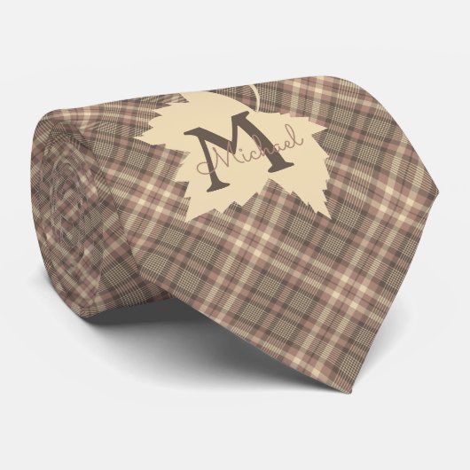 Karierte fallende Silhouette Monogramm Krawatte (Gerollt)