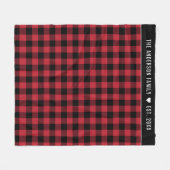 Karierte Familienmonogramm aus rotem und schwarzem Fleecedecke (Vorderseite (Horizontal))