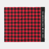 Karierte Familienmonogramm aus rotem und schwarzem Fleecedecke (Vorderseite (Horizontal))