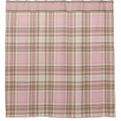 Karierte Farbe Rosa Duschvorhang (Vorderseite)