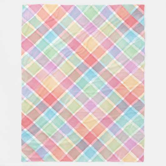 Karierte Federfarben Fleecedecke (Vorderseite)