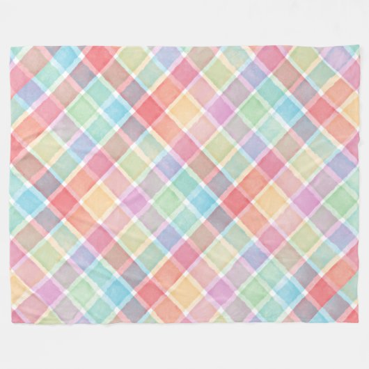 Karierte Federfarben Fleecedecke (Vorderseite (Horizontal))