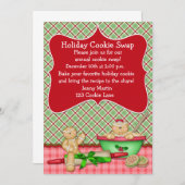 Karierte Feiertags-Plätzchen-Tauschen-Einladung Einladung (Vorne/Hinten)