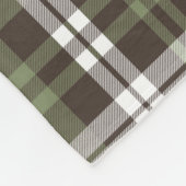 Karierte Fleecedecke, braun und grün Fleecedecke (Ecke)