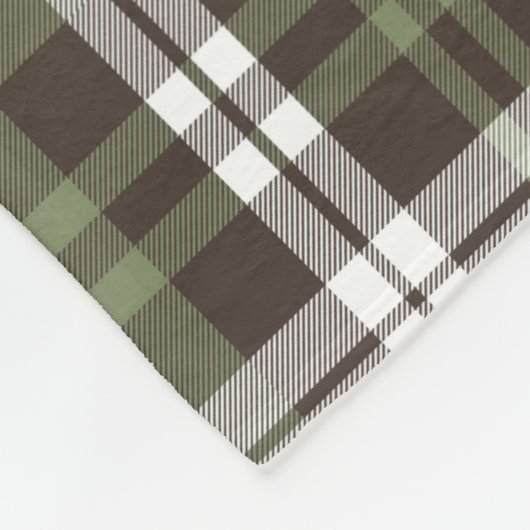 Karierte Fleecedecke, braun und grün Fleecedecke (Ecke)