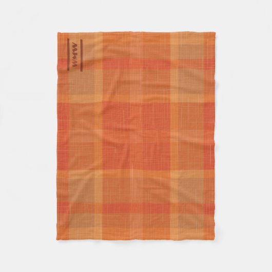 Karierte Fleeceflatte mit kleinem Monogramm Fleecedecke (Vorderseite)