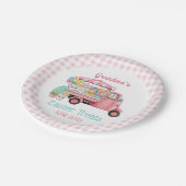 Karierte Flora und Fauna Ostern Pappteller (Schrägansicht)