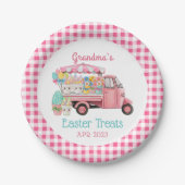 Karierte Flora und Fauna Ostern Pappteller (Vorderseite)