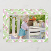 Karierte Foto Frame Osterkarte Feiertagskarte (Vorne/Hinten)