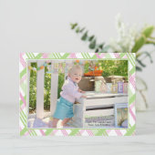 Karierte Foto Frame Osterkarte Feiertagskarte (Stehend Vorderseite)