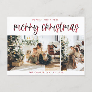 Karierte Foto Postkarte   Moderne Weihnachten
