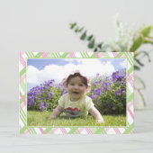 Karierte Foto-Rahmen-Einladung Einladung (Stehend Vorderseite)