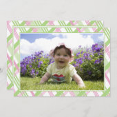 Karierte Foto-Rahmen-Einladung Einladung (Vorne/Hinten)