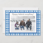 Karierte Fotokarte für den Urlaub 2022 Einladung (Vorderseite)