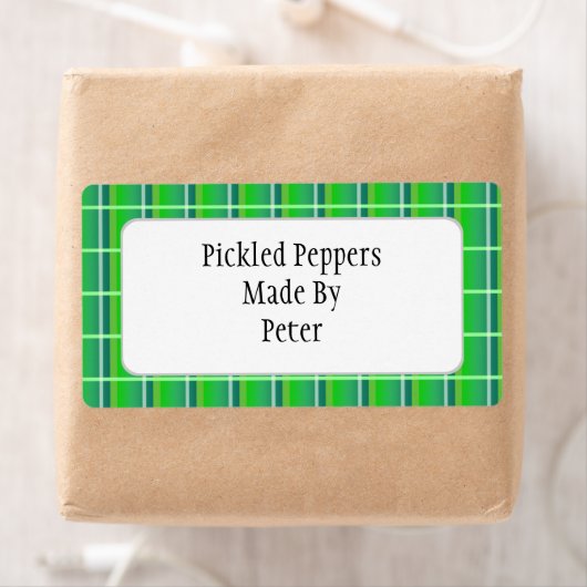 Karierte, frisch grüne Canning-Labels (Insitu)