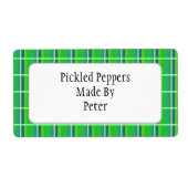 Karierte, frisch grüne Canning-Labels (Vorne)