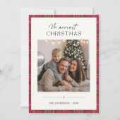 Karierte frohe Weihnachten Einfache Familie Foto E (Vorderseite)