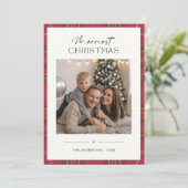 Karierte frohe Weihnachten Einfache Familie Foto E (Stehend Vorderseite)
