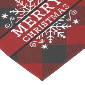 Karierte Frohe Weihnachtsschneeflocke Kurzer Tischläufer (Ecke)