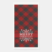 Karierte Frohe Weihnachtsschneeflocke Serviette (Vorderseite)