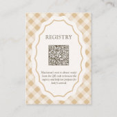 Karierte GänseBaby-Dusche QR Code Geschenkkartei Begleitkarte (Vorderseite)