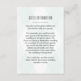 Karierte Gast-Information Insert Card