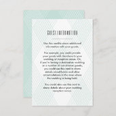 Karierte Gast-Information Insert Card (Vorne/Hinten)