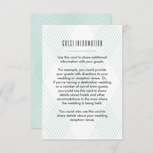 Karierte Gast-Information Insert Card (Vorne/Hinten)