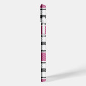 Karierte Gehäuse HAMbWG in Rosa, Schwarz und Weiß Case-Mate iPhone Hülle (Rückseite / Links)