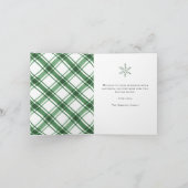 Karierte geklappte Weihnachtskarte (grün) Feiertagskarte (Innenseite)