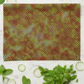 Karierte, gelb-orange Streifen Geschirrtuch (Gefaltet)