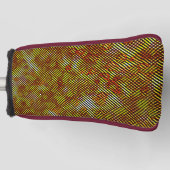 Karierte, gelb-orange Streifen Golf Headcover (Vorderseite)