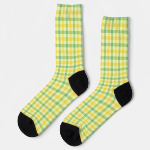 Karierte, gelbe Retro-Socken Socken