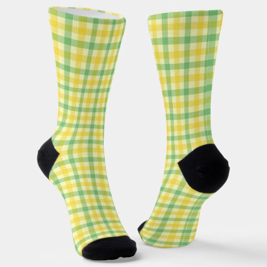 Karierte, gelbe Retro-Socken Socken (Gewinkelt)