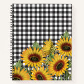 Karierte gelbe Sonnenblumen in Schwarz-Weiß-Buffal Notizblock (Vorderseite)