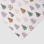 Karierte Gemusterte Weihnachtsbaumen aus Weiß Seidenpapier (Ausschnitt)