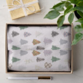 Karierte Gemusterte Weihnachtsbaumen aus Weiß Seidenpapier (Geschenk)