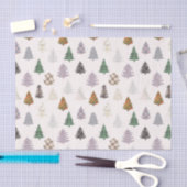 Karierte Gemusterte Weihnachtsbaumen aus Weiß Seidenpapier (Handwerk)