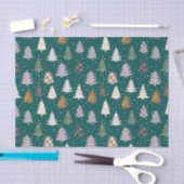 Karierte Gemusterte Weihnachtsbaummuster im Grünen Seidenpapier (Handwerk)
