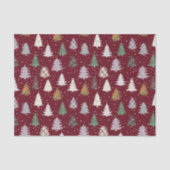 Karierte Gemusterte Weihnachtsbaummuster im Maroon Seidenpapier (Vorderseite)